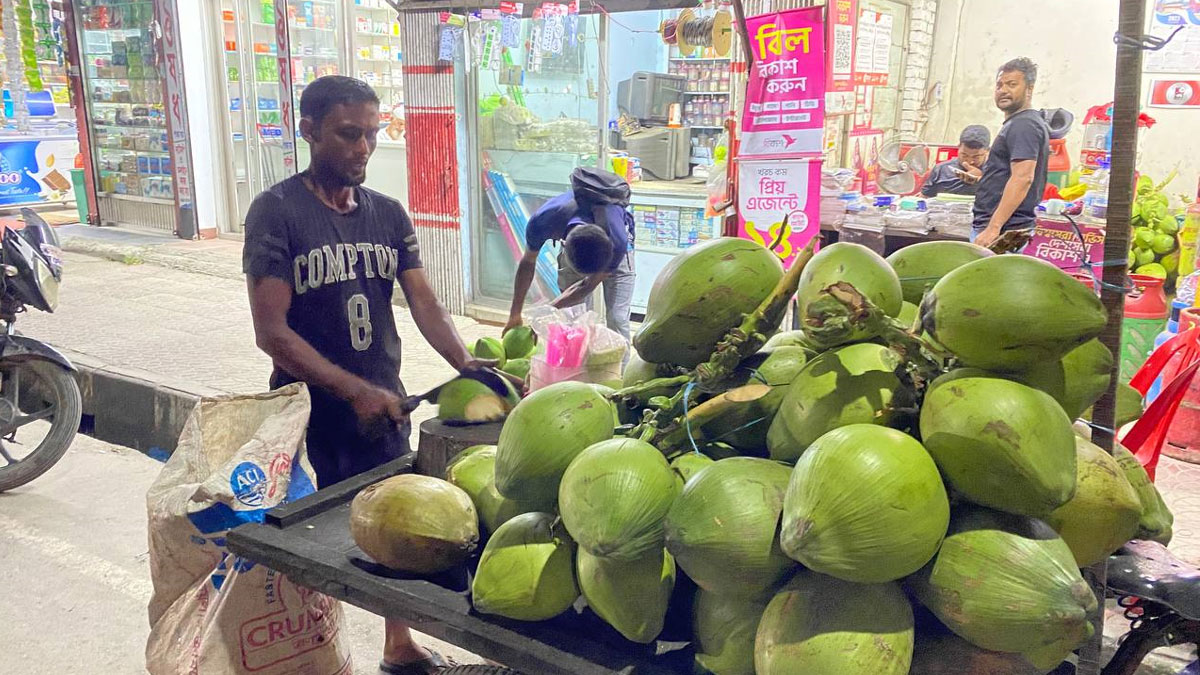 বরিশালে ৩০ টাকার ‘ডাব’ ২২০ টাকায় বিক্রি