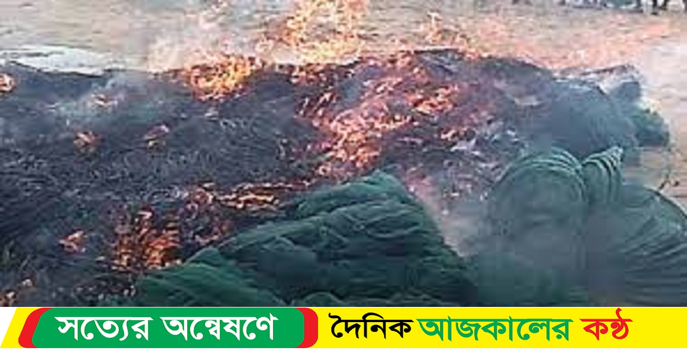 বাগেরহাটে অভিযান, ৪০ হাজার মিটার জাল পুড়িয়ে ধ্বংস, দুজনকে অর্থদণ্ড