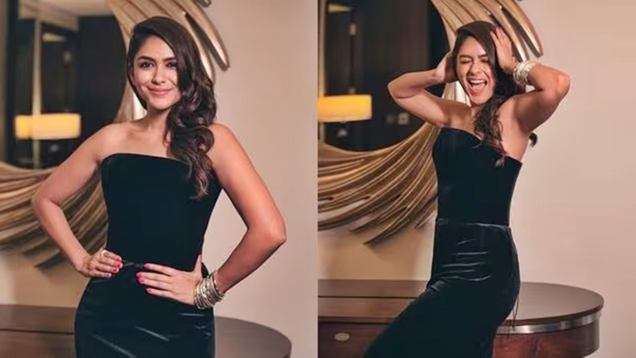 কালো গাউনে উষ্ণতা ছড়াচ্ছেন ম্রুনাল ঠাকুর