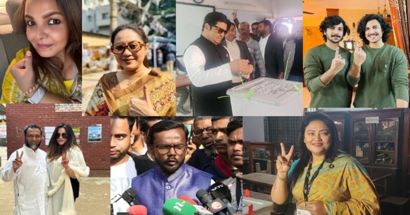 শোবিজ তারকাদের ভোট উৎসব